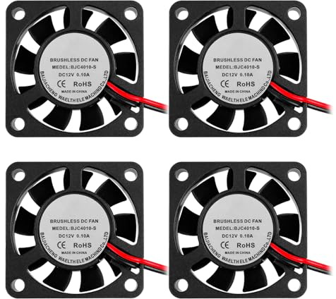 4 PCS Ventilateurs 12 V Mini Ventilateur De Refroidissement Silencieux 40 Mm X 40 Mm X 10 Mm Avec Câble De 28 Cm, Mini Ventilateur 4010 Pour Imprimante 3D,Ventilateur D'imprimante