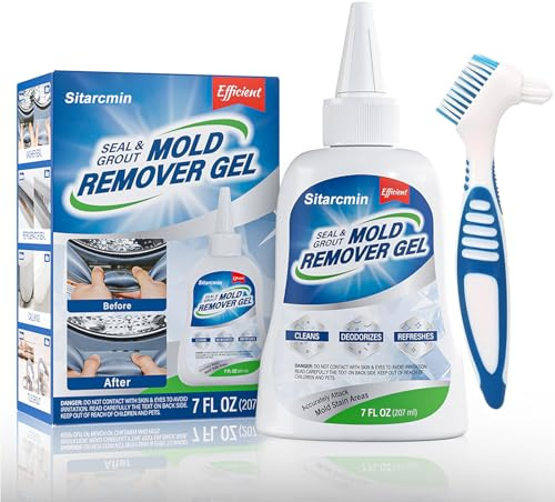 Mould Remover Gel, 200 ml/7 fl oz Mould Stain Remover Gel Cleaner, Heavy Duty Stain Cleaner Gel for Washing Machine Rubber Gasket Fridge Door Seal Kitchen Countertop Sink Bathroom Tile Grout Stains