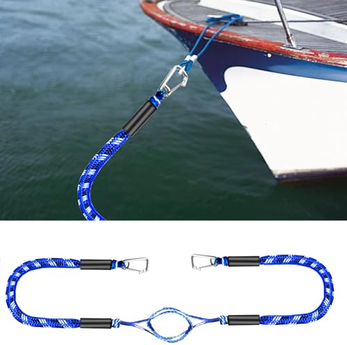 2 Stück Bungee Dock Line, Festmacher Seil für Boote Dock Fenderleine Bungee Boat Dock Line mit Edelstahl Clip Bungee Dock Leine Bootszubehör für Jetski, Boote, Kajak, Ponton, Kanu, Wave Runner