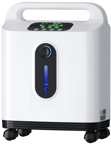 Concentrador de oxígeno portátil para uso doméstico, Xandoril, 1-8 l/min, concentración del 93%, apto para adultos y niños, con mando a distancia, nivel de ruido inferior a 50 dB.