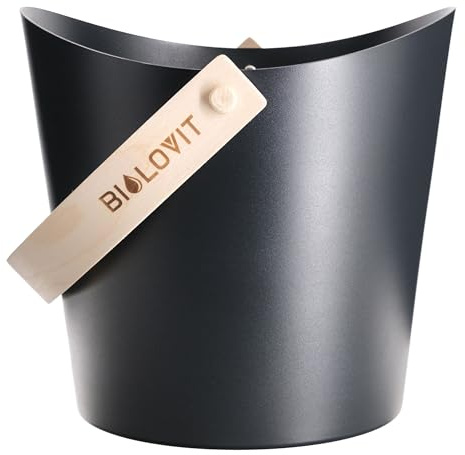 Bilovit Schwarzer Aluminium Saunaeimer 7 L – Sauna Bucket