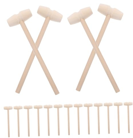 Parliky 30pcs Mini Wooden Mallet Woodcraft Hammer for Chocolate Cracking and Small Pounding Tool for Cake Parties DIY Crafts and Festival Fun