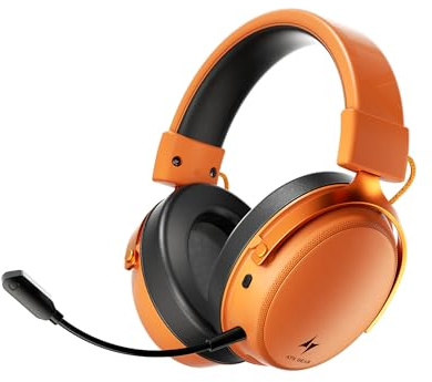 ATK N9 Gaming Headset for Xbox Series X|S, PS5, PC & Switch, Stereo Gaming Headphones with Detachable Noise-Canceling Mic,3.5MM Wired/2.4G/Bluetooth (N9 Ultra/Orange)