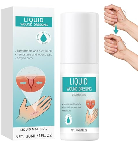 AstraVox Liquid Plaster, Spray Plaster, Liquid Bandage Suitable for Abrasions, Scratches, Cuts, Minor Burns, Gentle, Waterproof, Long-Lasting Protection (Transparent)