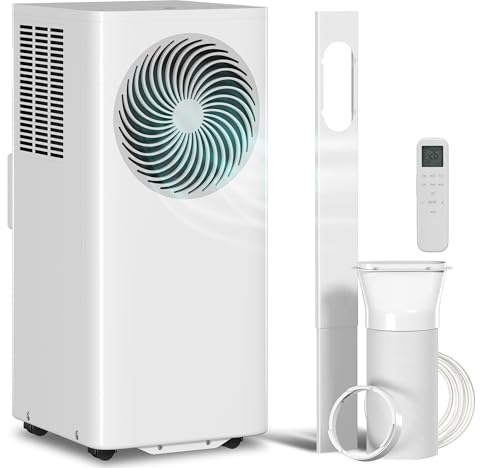 HOMCOM Aire Acondicionado Portátil 9000 BTU Bajo Consumo, Climatizador Portátil 4 en 1 Enfriamiento, Deshumidificador, Ventilador, Modo Sueño, Temporizador 24H, Pantalla LED, Control Remoto para 33 m²
