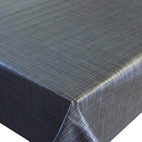 d-c-fix Wachstuch Wachstischdecke Tischdecke Gartentischdecke Leinen Look Grau Anthrazit Breite & Länge wählbar 80 x 80 cm Eckig abwaschbar
