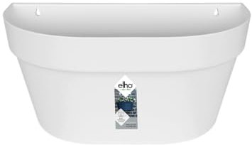 Elho Loft Urban Wall Basket 40 - Fioriera per Balcone esterno - Ø 39.3 x H 18.8 cm - Bianco/White