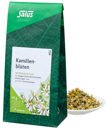Salus - Kamillenblüten Tee - 1x 50 g Beutel - lose - Arzneitee - Matricariae flos - bei Magen-Darm-Beschwerden - Bei Erkältungen - bei örtlichen Entzündungen - bio