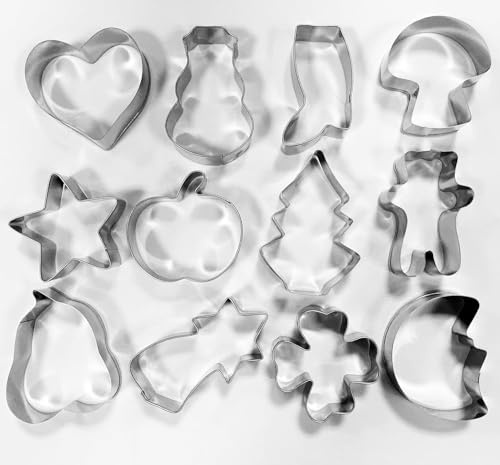 Patisse 13905 – Juego de 12 emporte-Pieces/Cortapastas Redondo Acero Inoxidable 4,5 x 1,5 cm