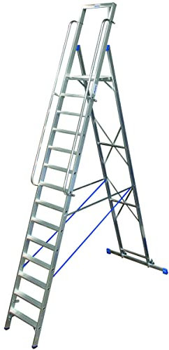 Krause 127846 Aluminium Stufen-Stehleiter Arbeitshöhe (max.): 5.30m Silber DIN EN 131 29kg