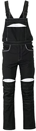 Planam 2920052 DuraWork Latzhose, Schwarz/Grau, Größe 52