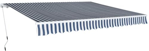 vidaXL Gelenkarmmarkise 400 cm Blau/Weiß