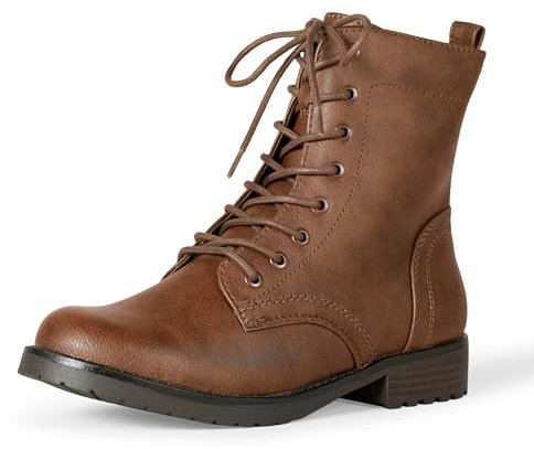 Amazon Essentials Bottes Montantes à Lacets Femme, Cognac, 39.5 EU