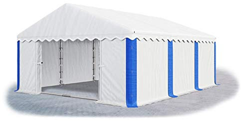 Das Company Lagerzelt 3x6m wasserdicht weiß-blau mit Bodenrahmen 240g/m² PE Plane hochwertig Gartenzelt Summer Floor MPE