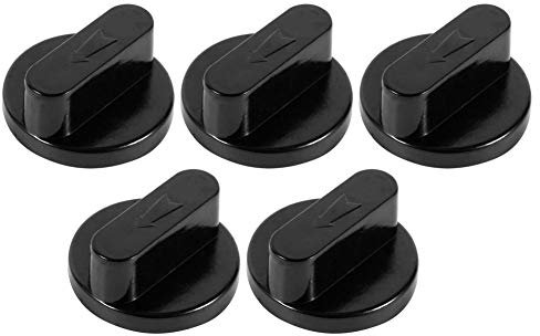 Regun Herd Knob, 5 Stück Drehknopf Herd, Schwarz Universal Herd Backofen Gasherd Grill Potiknöpfe Schalter Home Küchengebrauch (5Pcs / Pack)