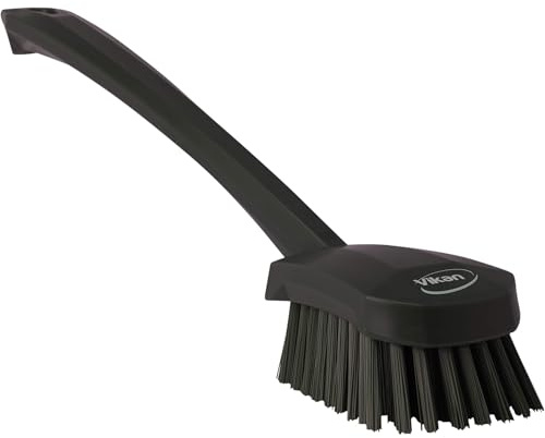 Vikan 41869 Washing Brush w/long handle, 415 mm, Hard, Black