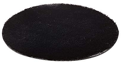 iSpchen Teppich Plüsch Runde Matte, Niedliche Pelz Schlafzimmer Teppiche Wohnkultur Zubehör Weiches Bad Schlafzimmer Rutschfester Boden Kindermatte (Durchmesser 60CM) Schwarz