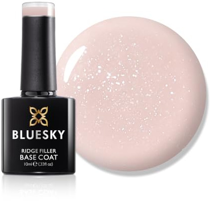 BLUESKY Gel Nail Polish, Ridge Filler Base Coat, MB02, Nude, 10ml, Gel Nagellack Rillenfüllender Glatt Grundlack Nackt (Härtung unter UV-LED-Lampe erforderlich), 10 ml