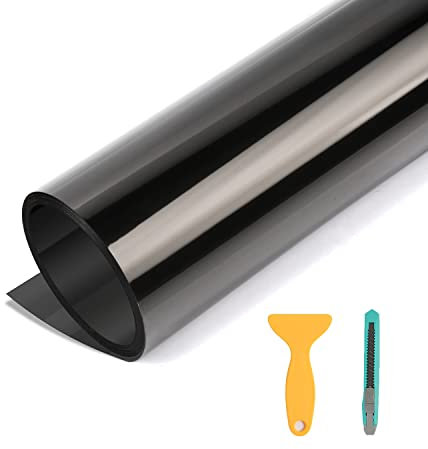 Kaliwa Autofolie Schwarz - Selbstklebende Lackfolie Schutzfolie für Auto/Fahrrad/Motorrad (Hellschwarze Scheinwerfer Folie, 30cm*300cm)