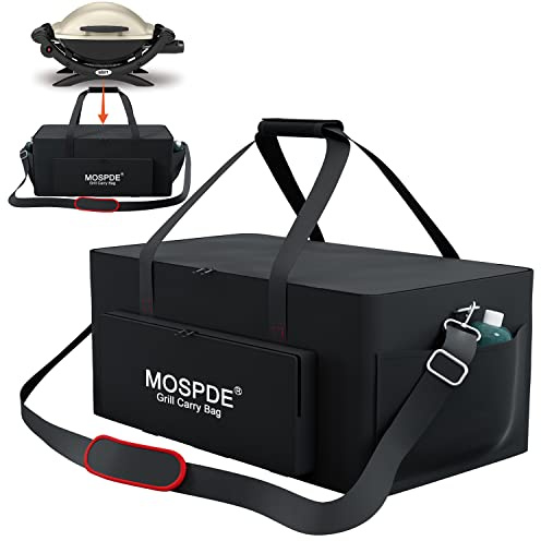 Borsa per il trasporto della griglia per barbecue Weber Q1200 Q1000 a gas propano, copertura portatile compatibile con griglia elettrica Weber Q1400, resistente all'acqua 600D, borsa per il trasporto