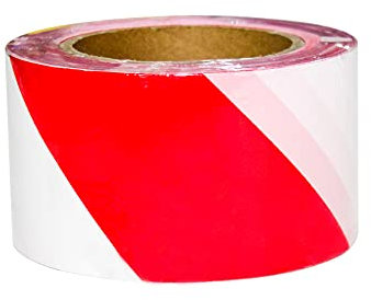 Non-Adhesive Barrier Tape - Red and White | 3 (75mm) x 200 Meter Barrier Tape | Caution Tape Roll for Cordoning Off Areas | Red and White Plastic Barrier Fencing Caution Tape