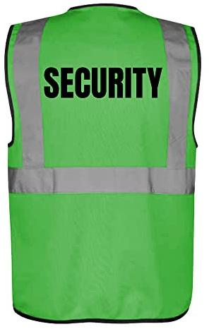 Fassbender-Druck WARNWESTEN - Sicherheitsweste GELB mit Taschen und Reißverschluss nach EN ISO 20471 zertifiziert - Warn Weste für SECURITY - Unisex mit hochwertigem Reflektorstreifen