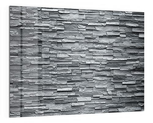 DEQORI Glas-Magnettafel | 120x90 cm groß | Motiv Unebene Schieferwand | Memo-Board aus Glas | Magnetboard inkl. Magnete, Stift & Tuch für Küche & Büro | Tafel magnetisch & beschreibbar