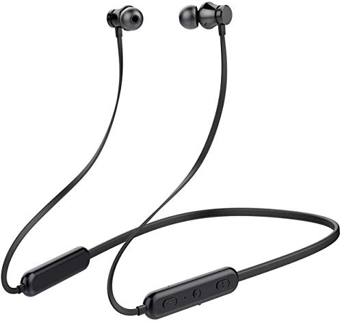 KLOKOL Bluetooth Headphones Neckband 20Hrs Playtime V5.0 Wireless Headset Sport Noise Cancelling Earbuds w/Mic for Gym Running Compatible with iPhone Samsung Android (Black)