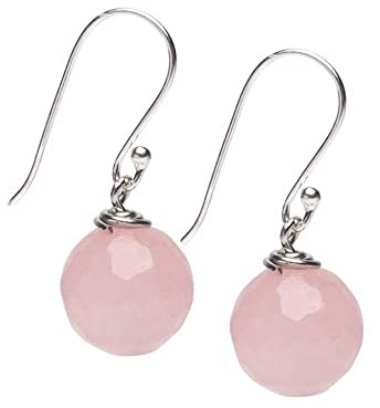 Frauen handgefertigte natürliche Edelstein Sterling Silber baumeln Ohrringe 12mm Kugel Perle Ohrringe | Schmuck Geschenk für Frauen, Mädchen