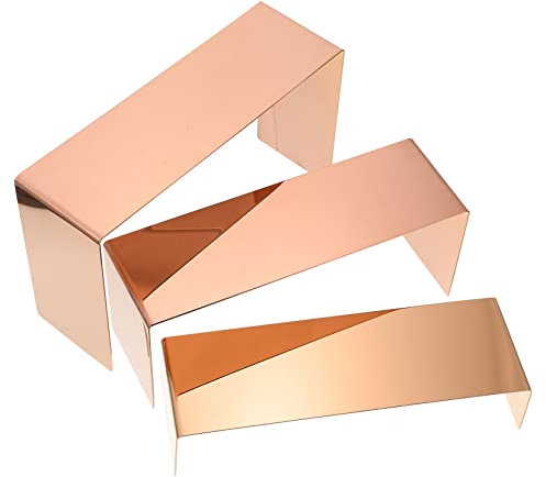 DOITOOL 3pcs Shoe Display Rack Shoe Rack Storage Cabinet Sturdy Stand Easy to Use Rose Gold