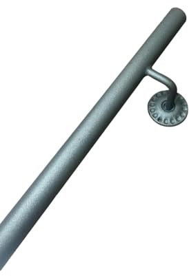 FERMEG – Corrimano in Ferro Battuto per Scale Interne ed Esterne | 50–400 cm | Kit con Staffe e Tasselli | Montaggio Facile | Made in Italy | Fai da Te (Nero Antracite, 220 cm)