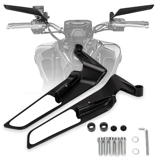 XINGWU Motorcycle Mirrors Adjustable Rotating Rear View Mirror Stealth Wind Wing Side Mirror for Z400 Z650 Z900 1290 Super Duke R Evo ABS 390 Duke Street Bike (Normal)