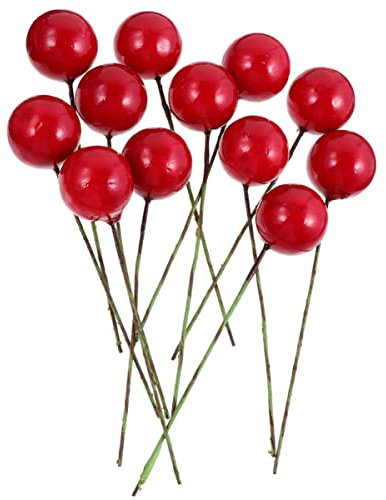 Ciieeo 288stücke Künstliche Rote Beeren Für Weihnachtsdekoration Fake Früchte Für Bastelprojekte Blumenarrangements Hochzeiten Und Feste Für Kreative Ideen