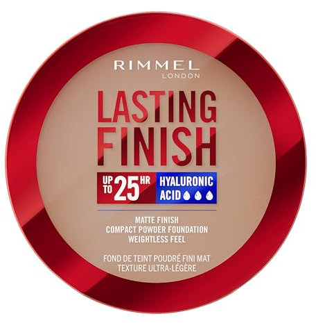 Rimmel Lasting Finish, 009 Honey, Fond de Teint Compact, Fini Flouté, Fini Mat, Couvrance Totale, SPF20, Formule Vegan, 7g