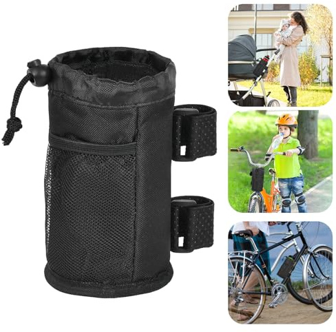 Bolsa de Almacenamiento de Bicicleta,Soporte Botella Bicicleta,Porta Bidones para Bici MTB,Portabidon Bicicleta Sin Tornillos,para Accesorios Bicicleta Montaña Patinete (Negro)