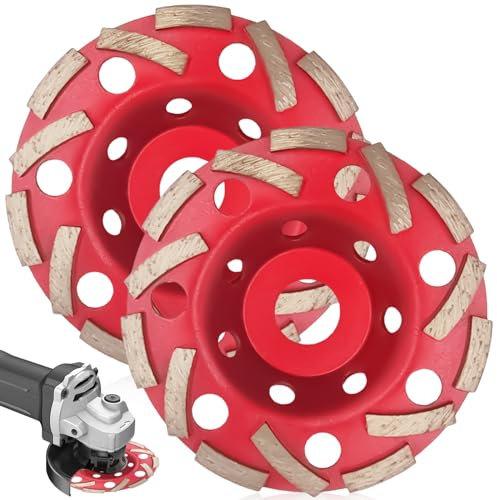 2 Discos Abrasivos de Diamante para Hormigón, Discos Amoladora, 125 mm x 22,23 mm, para Hormigón, Piedra, Piedra Natural, Adhesivo para Baldosas, Granito, Mampostería