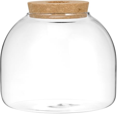 Toddmomy Glass Terrarium Jar with Stopper Terrarium Container for Hydroponic Plants Plant Bottle for Miniature Garden Transparent Glass Jar for Bedroom Office Study Decor