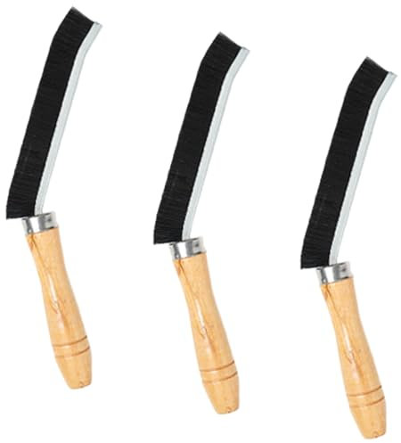 NJCXOLA 3 Pièces Brosse à Joints, Brosse de Nettoyage des Interstices à Poils Durs, Brosse Joint Carrelage, Petite Brosse de Nettoyage pour Toilettes, Salle de Bain, Maison, Baignoire, Évier, Fenêtres