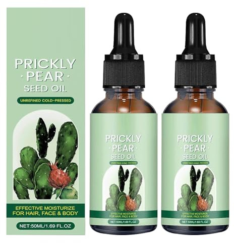 2 Pièces Prickly Pear Seed Oil | 100 Ml D'huile de Figue de Barbarie | Huile Hydratante pour Peau de Cactus pour Les Cheveux Et Corps Du Visage | Huile Corporelle de Figue de Barbarie pour Raffermir