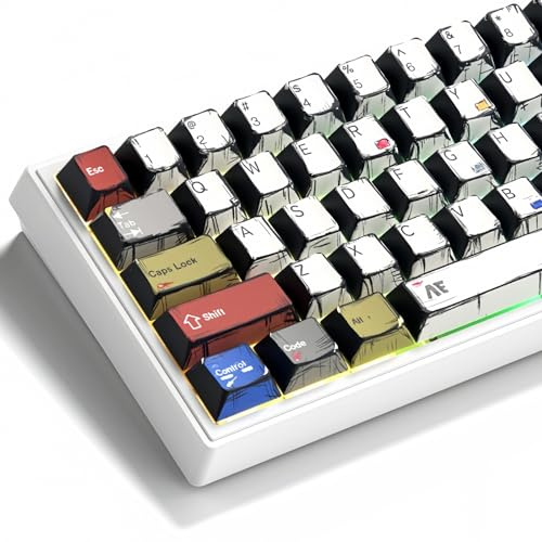 dagaladoo Anime PBT Keycaps,Colorful Manga Keycaps 60% 65% 100%, Dye Sublimation Custom Keycap, Cherry Profile Keyboard Key Caps for 60% 65% 75% 100% TKL US Layout Alice Mechanical Keyboard