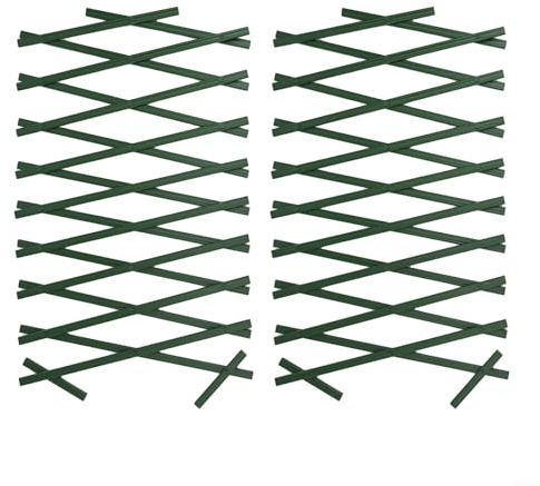 Honseadek Enrejado expandible de pared de plástico, crepé de vid expandible, valla de PVC para jardín, valla de jardín verde, enrejado de jardín, valla (2 piezas)