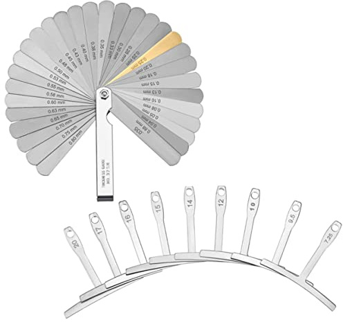 HANABASS Kit Strumenti di Misurazione per Chitarra Professionale 2 Pezzi Righello T a Raggio e Spessimetro per Manutenzione e Regolazione, Compatto e Portatile per Liutai e Chitarristi