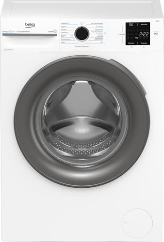Beko BM3WFU4741W1, Waschmaschine, 7 kg, Frontlader, Waschvollautomat, 1400 U/min, SteamCure Dampffunktion, allergikergeeignet, Weiß