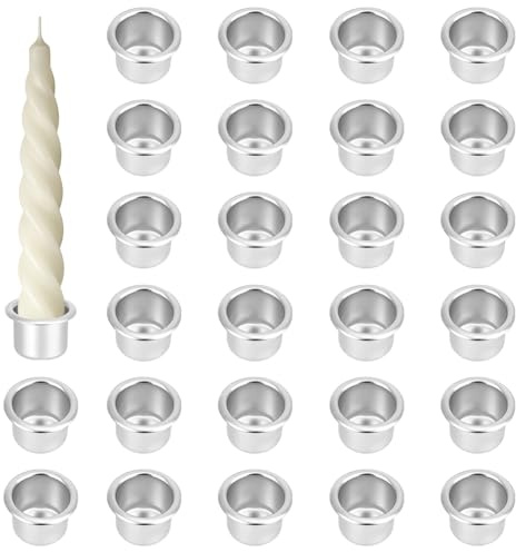 PH PandaHall Juego de 40 mini vasos de metal para velas, portavelas, protectores de goteo, recipientes vacíos para hacer velas, goteo, fiesta, ramadán, decoración de Navidad, 2 cm