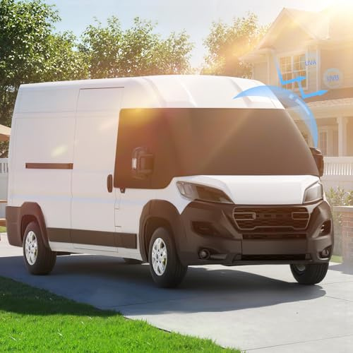 Sonnenschutz Frontscheibe Wohnmobil Außen Frontscheibenabdeckung Wohnmobil Frontscheibenabdeckung Ducato für F-iat Ducato UV-Schutz Wasserdicht schwarz