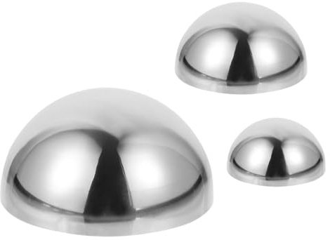 HEMOTON 3 Piezas de Media Bola de Acero Inoxidable Superficie de Espejo Pulido, Resistencia la Corrosión y Diseño Elegante para Embellecimiento de Jardín