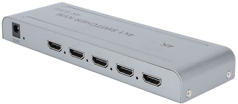 Diyeeni 4K KVM Switcher HDMI 4 Port Box, USB HDMI KVM Switches with IR Remote, Support Multi Viewer Modes, HDCP 1.4, 6*USB 2.0 for Mouse, Keyboard and USB Stick (UK Plug)