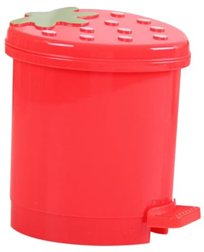 Toyvian Mini Poubelle de Bureau Décorative Forme de Fraise Rouge Poubelle de Table Créative et Résistante pour Chambre Cuisine Salle de Bain et Bureau