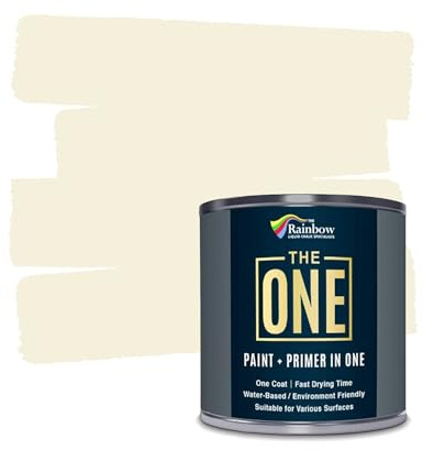 The ONE All-In-One Paint & Primer - Light Cream Gloss, 250 ml | Multi-Surface 1 Coat Formula | Easy Indoor & Outdoor Decorating for Home & Garden Wall, Floor, Furniture | Durable, Water-Based, Low VOC
