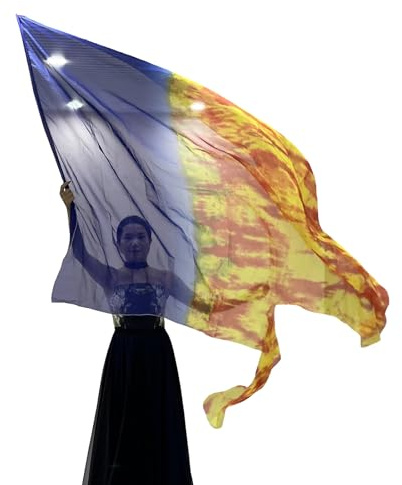 Banderas de danza de alabanza de adoración con varillas flexibles, banderas de baile de alabanza proféticas